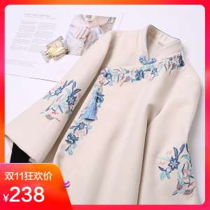 冬季旗袍女毛呢甜美秋装中国风秋冬少女小香风唐装汉服改良连衣裙