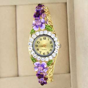 兰廷饰佳精美流行时尚民族风合金水钻开口手环手镯表饰品首饰女