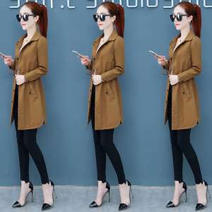 风衣女中长款韩版春秋季2018新款宽松休闲小个子外衣秋装收腰外套