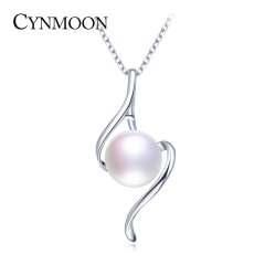CYNMOON مروارید آب شیرین طبیعی جواهرات طراحی آویز neckalce مارپیچی