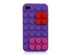 จิ๊กซอว์ ซิลิโคน เคส สำหรับ iPhone 4 / 4S ( สีม่วง )