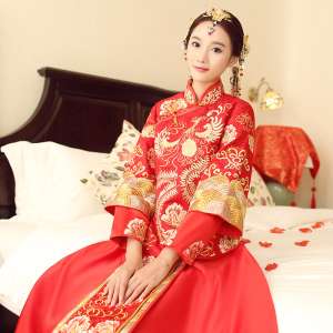 2017 Xi Xiuhe service bride cheongsam wedding dresses wedding costumes Chinese dress wedding dresses pregnant women Longfeng jacket
