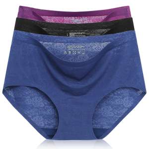 La Sra ropa interior sin fisuras del hielo atractivo de seda de bamb&uacute; de encaje transparente telas en verano con escritos de la cintura delgada entrepierna de algod&oacute;n