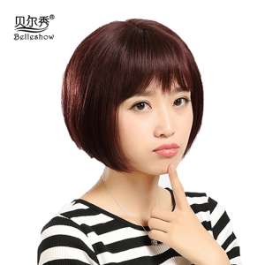 Beer show | fluffy bobo head air bang wig sets | this killer is not too cold wigs short hair wave