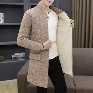 Autumn and winter sweater men Korean version of the trend of personality in the long paragraph sweater cardigan jacket young horns deduction sweater windbreaker