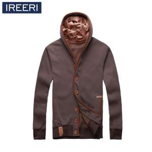 Autumn and winter new hooded sweater men plus velvet cardigan Korean casual sports jacket male students wild warm hoodies