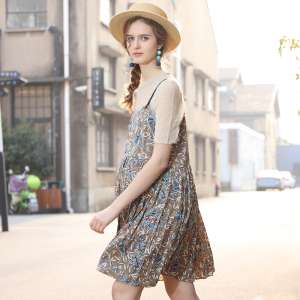 حاملہ خواتین موسم گرما کے کپڑے سوٹ فیشن ماڈل 2018 نئے طویل پیراگراف حاملہ خواتین مختصر بازو سکرٹ کے موسم گرما کے دو سیٹ سکرٹ