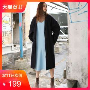 2017 spring and autumn new Korean loose long coat style coat | Europe and the United Kingdom Fan Slim solid color women's coat