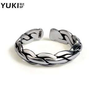 YUKI Men's Thai Silver Ring Rings 925 Silver Ornaments Retro Ma Ji Ao Girls Open Rings Send Boys Gifts