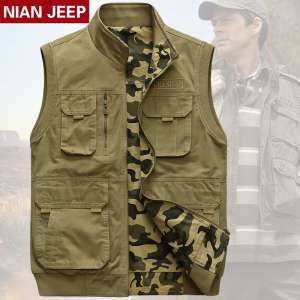 NIAN JEEP Multi-pocket Vest | Men's Jacket Fall Casual Fishing Photography Vest Men's Mace