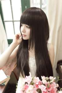 Wigs long hair fluffy natural lifelike hair set face Korean style long hair long hair straight