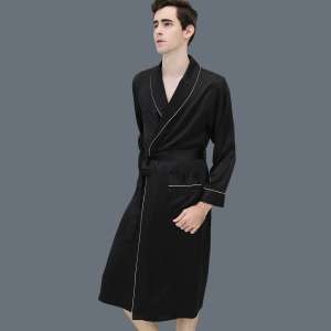 100% Silk Pajamas Couples Spring & Autumn Silk Sleepwear Bathrobe Men & Women Long Sleeve Counter Authentic Heavy Silk