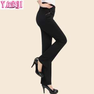 Middle-aged pants casual trousers autumn moms pants large size high waist straight stretch middle-aged pants winter trousers
