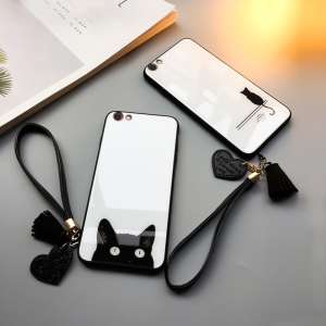 Oppoa3 mobile phone shell glass anti-drop oppoa59s protective cover lanyard tassel a5 simple cute cat a57 personality creative couple a3 all-inclusive soft side net red with men and women models