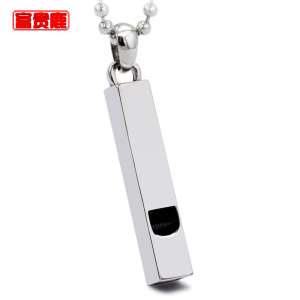 Rich de s925 silver side square whistle whistle pendant can be customized lettering men and women necklace popular jewelry