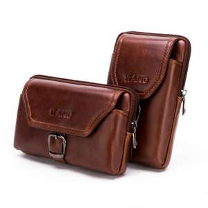New men's leather cell phone pockets | versatile multi-functional wear belt bag | leather leisure package