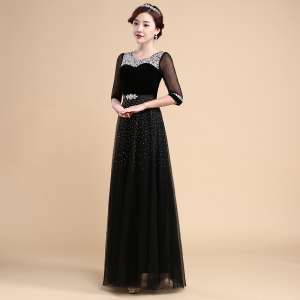 Soft lips 2017 new velvet evening dress new chorus performance dress female dress large size custom thin dress