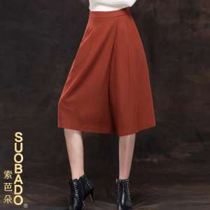 Suo Baoda 2017 wool wide leg pants skirt pants | loose casual skirt pants pants wool pants skirt