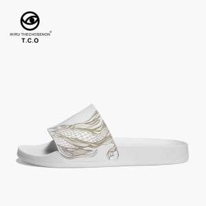 TCO2017 summer slippers men cowhide beach drag Korean version of the trend of thick bottom exposed toe leather slippers