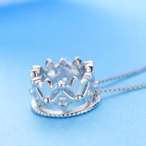 Yauca 925 silver necklace crown pendant female | clavicle chain accessories | pendant couple gift to send girlfriend