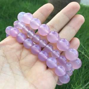 Royal Bao Lin natural ice hibiscus jade bracelet powder chalcedony hand string lap Taoyuan female authentic authentic certificate