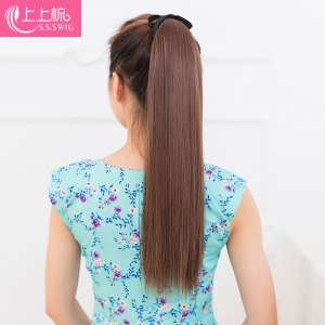 On the comb wig | lady long banded fake horsetail | realistic short piece of wigs hair piece tail