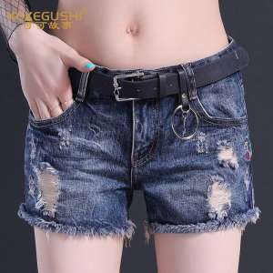 Cocoa story cowboy shorts female 2017 new self-cultivation wild was thin hole shorts burr students hot pants tide