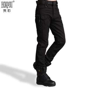 He Leopard men's casual pants Slim straight work trousers Tactical Pants military uniform multi-pocket tooling pants autumn and winter