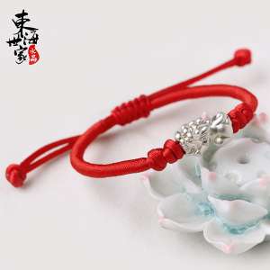 East China Sea family red rope bracelet female male obsidian red agate Ben life King Kong knot couple student weaving jewelry