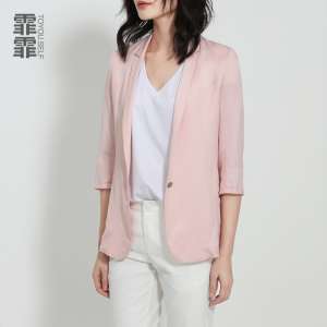 Started falling 2017 spring and summer new Slim was thin linen small suit female pink elegant casual thin suit suit jacket