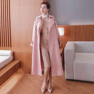 लड़कियों के लंबे डबल छाती कोट बसंत और पतझड़ 2017 नए बड़े आकार स्लिम लंबे बाजू जैकेट महिला स्वभाव नया की कोरियाई संस्करण