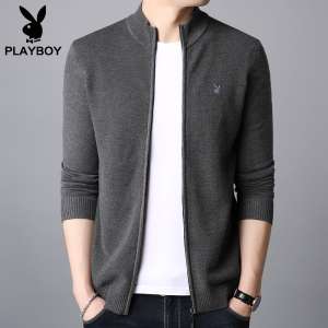 Playboy Sweater Sweater Jacket Winter Men's Pure Color Thick Sweater Sweater
