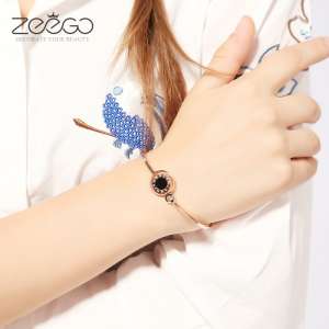 South Korea simple couple bracelet plated 18K rose gold bracelet female tide student bracelet lettering jewelry