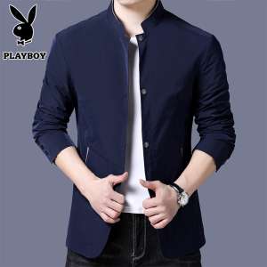 پلے بوائے جیکٹ مرد موسم بہار اور موسم خزاں 2018 نئے مردوں کے فیشن پتلا کالر جیکٹ پتلی آرام دہ اور پرسکون جیکٹ