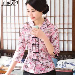 Spring and summer new modified cheongsam suit suit Chinese style retro style short paragraph cheongsam jacket large size mother