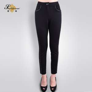 Biyang Spring and Autumn New Diamonds Fashion Leggings Pants 9 points pants mother loaded pants