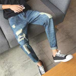 गुफा जींस पुरुष किशोर टॉमी आरामदायक चोंच पैंट ढीला Harlan पैंट पुरुष सीधे निष्क्रिय लाइट पैंट