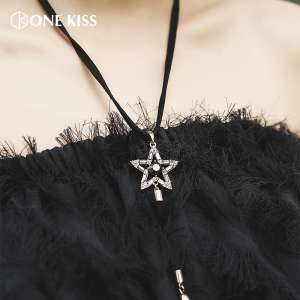 Crystal stars tassel sweater chain necklace women long paragraph wild autumn and winter atmosphere simple Korean personality accessories 2017